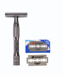 Safety Razor Classic Gunmetal Grey and 5 Blades