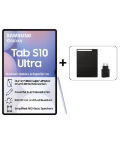 Samsung Galaxy Tab S10 Ultra (X926) 14.6" 256GB 5G Tablet - Grey + Book Cover Keyboard + 45W Adapter