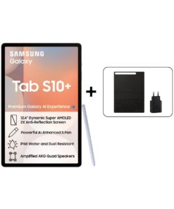 Samsung Galaxy Tab S10+ (X826) 12.4" 256GB 5G Tablet - Grey + Book Cover Keyboard + 45W Adapter