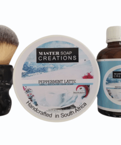 Shaving Soap & Aftershave Splash & Shaving Brush Combo Peppermint Latte