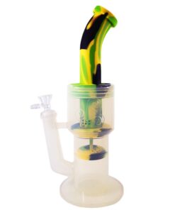 Silicon Multi - Chamber Water Pipe - Black,Yellow,Green