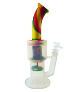 Silicon Multi - Chamber Water Pipe - Red,Yellow, Green