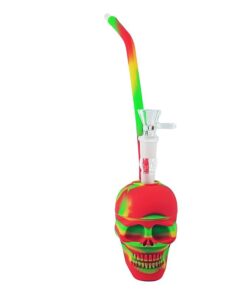 Silicone Skull Water Pipe - Red, Green, Yellow