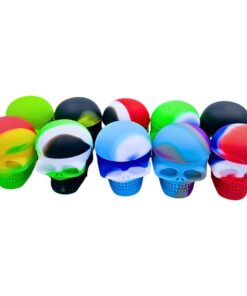 SiliDab Skullhead Dab Pot 3ml Multicolor 50 Pack