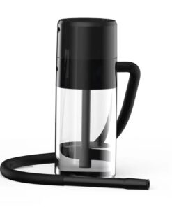 Smart Disposable Electronic Shisha Hookah with Liquid Flavour Bottle - Black