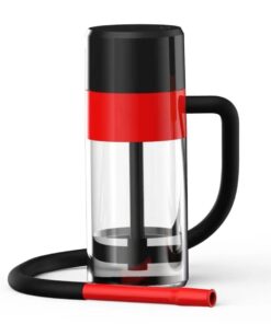 Smart Disposable Electronic Shisha Hookah with Liquid Flavour Bottle - Red