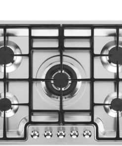 Smeg 70cm Ultra-low Profile Stainless Steel 5 Burner Gas Hob - PGF75SA