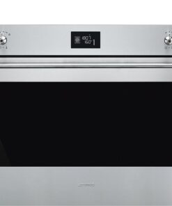 Smeg 90cm Classic Stainless Steel and Black Eclipse Glass Oven - 115L SF9390X1SA