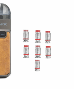 Smok Nord 5 Leather Series Vape Pod Kit Plus 7 Replacement Coils - Brown