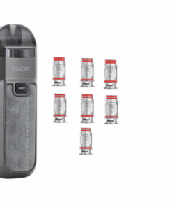 Smok Nord 5 Leather Series Vape Pod Kit Plus 7 Replacement Coils - Grey