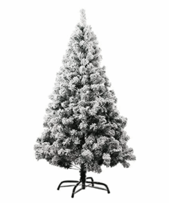Snowflake Artificial Pine Christmas Tree with Metal Stand