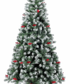 Snowy Christmas Tree with Berries 1.52mtrs high