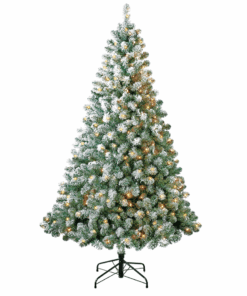 Snowy Oxford Pine: Prelit 210cm Christmas Tree