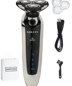 Sokany - 4D Head Wet or Dry Waterproof Electric Shaver and Simpsons Gift Bag