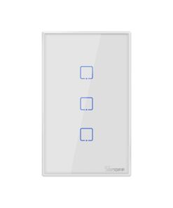 SONOFF T2US US Plug WiFiRF433 Touch Panel Switch - White 3 gang