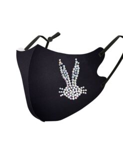 Sophie Moda-Ice Cooling Microfiber Shiny Rhinestone 3D Mask - Bunny