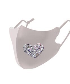 Sophie Moda-Ice Cooling Microfiber Shiny Rhinestone 3D Mask - Heart