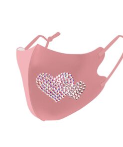 Sophie Moda-Ice Cooling Microfiber Shiny Rhinestone 3D Mask - Heart V2