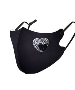 Sophie Moda-Ice Cooling Microfiber Shiny Rhinestone 3D Mask - Heart V3