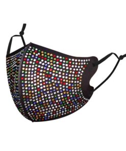 Sophie Moda-Ice Cooling Microfiber Shiny Rhinestone 3D Mask-Starry 1Pcs - Black