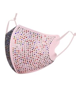 Sophie Moda-Ice Cooling Microfiber Shiny Rhinestone 3D Mask-Starry 1Pcs - Pink