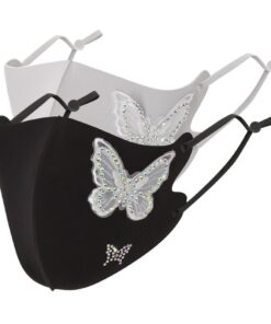 Sophie Moda-Ice Cooling Microfibre Rhinestone 3D Face Mask 2 Pieces Butterfly