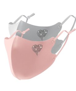 Sophie Moda-Ice Cooling Microfibre Rhinestone 3D Face Mask - 2 Pieces Heart