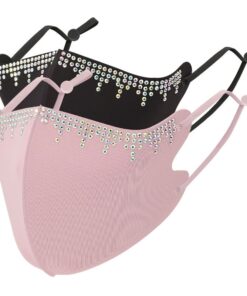 Sophie Moda-Ice Cooling Microfibre Rhinestone 3D Face Mask - 2 Pieces Rain