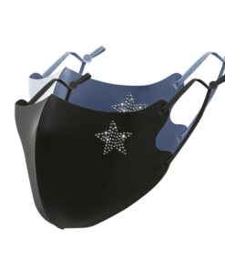 Sophie Moda-Ice Cooling Microfibre Rhinestone 3D Face Mask - 2 Pieces Star