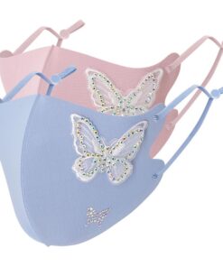 Sophie Moda-Ice Cooling Microfibre Rhinestone 3D Mask 2 Pieces Butterfly V2