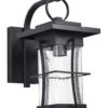 Square Black Die Cast Aluminium Lantern with Speckled Glass Lantern