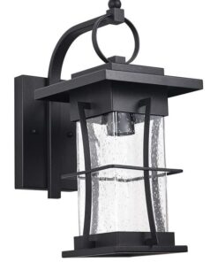 Square Black Die Cast Aluminium Lantern with Speckled Glass Lantern