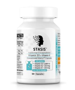 STASIS Liposomal Vitamin D3 + Vitamin K2/K1 - 60 (5K IU+K) VitaH2O Capsules