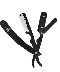 Straight Edge Razor for SingleEdge Blade Use - Black