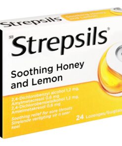 Strepsils 24s, Sore Throat Lozenges, Honey & Lemon