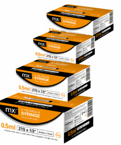 Syringe Insulin 0.5ml W/N 29G 1/2 - 4 Boxes (100's)
