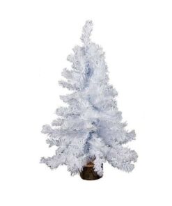 Tabletop Christmas Tree with Wooden Base 45cm (White)