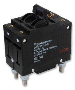 TE Connectivity, Circuit Breaker, Hydromagnetic, 2P, 277V, 20A