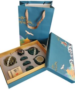 Tea Set With Incense & Incense Burner- 7pc Fine China Kung Fu Tea Set Combo