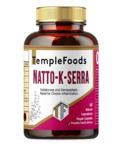 Temple Foods Natto-k-Serra. Nattokinase, Serrapeptase - 120