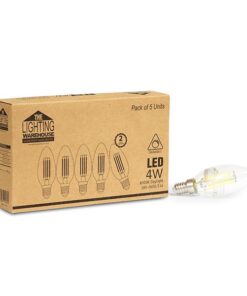 The Lighting Warehouse - LED 4w Candle Filament E14 6500k DIM 5 Pack