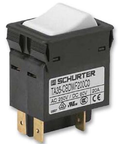 Thermal Circuit Breaker, TA35 Series, 12 A, 2 Pole, 32 VDC, 240 VAC, Panel