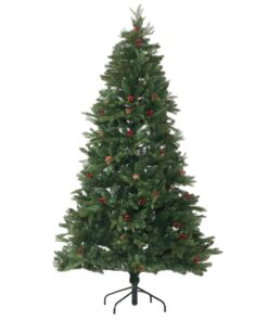Tinsel & Timber Greenwood Pine Needle Christmas Tree with Red Cherries - 2.1 m
