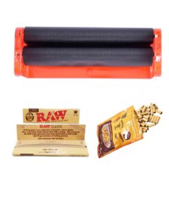 Tobacco Rolling Machine (120mm x 26mm) with Raw Rolling Paper & Tips