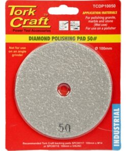 Tork Craft 100mm Diamond Wet Polishing Pad 50 Grit Grey