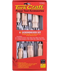 Tork Craft 6 Piece Wooden Screw Driver Set