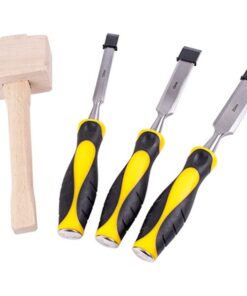 Tork Craft Chisel Set Wood 3 Piece Plus Wooden Mallet Blister