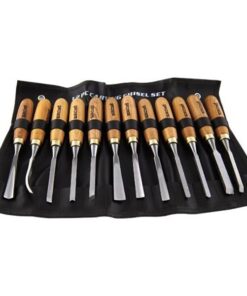 Tork Craft Chisel Set Wood Carving 12Piece In Leather Pouch
