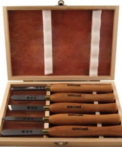 Tork Craft Chisel Set Wood Turning 300mm Hss 5 Piece Wood Case