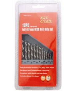 Tork Craft Drill Bit Set 13 Piece HSS Ground Bright Finish